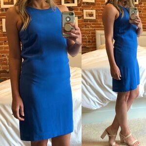 ✨ CYNTHIA ROWLEY ✨ Royal Blue 100% Silk Sleeveless Shift Dress Size 4